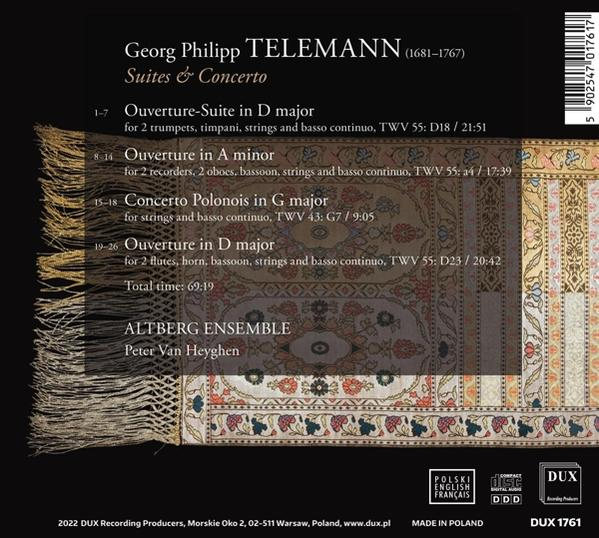 Peter/altenberg Ensemble Van Heyghen - Suiten And Concertos TWV 55:D 18,D 23/Konzert TWV 43  - (CD)