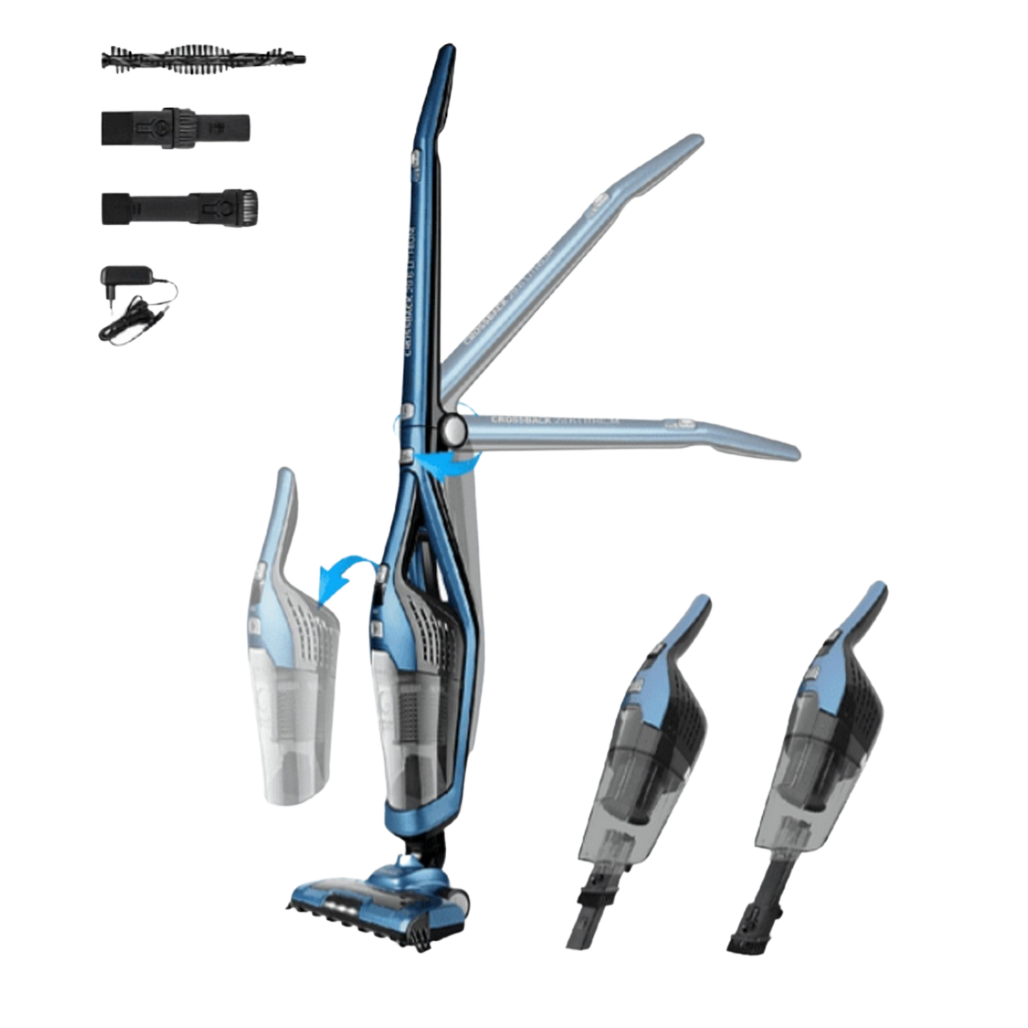Aspirador escoba - Taurus Crossback 29.6 Lithium, Potencia 29.6V, Depósito 0.7l, Autonomía 60min, Azul