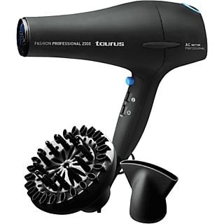 Secador - Taurus Fashion Professional 2300, 2300W, 3 temperaturas. Botón de aire frío. Concentrador. Difusor. Negroo