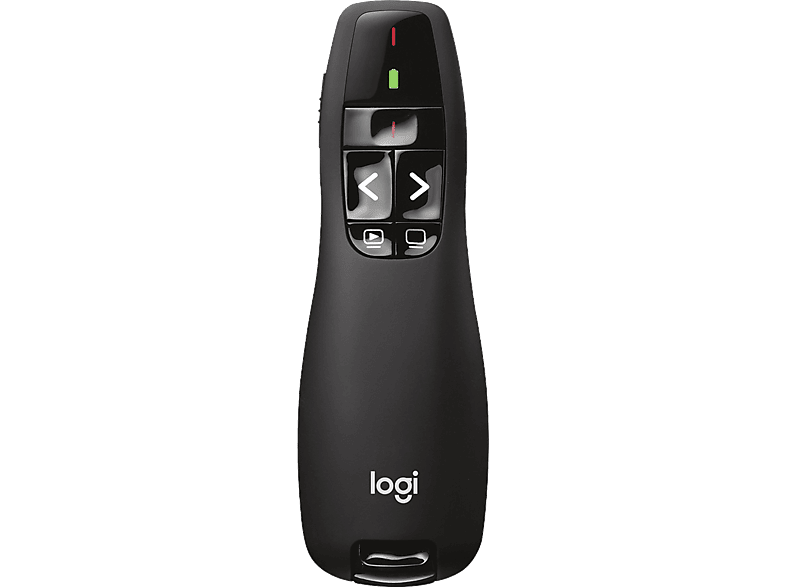 Presentador - Logitech Wireless Presenter R400, Puntero láser, Inalámbrico, Receptor USB, Radio hasta 15m, Windows, Botones, Negro