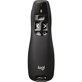 Presentador - Logitech Wireless Presenter R400, Puntero láser, Inalámbrico, Receptor USB, Radio hasta 15m, Windows, Botones, Negro