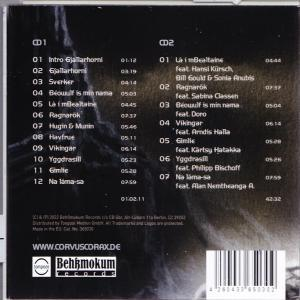 CD-Rückseite mit Titelliste und Credits. Enthält Text auf Deutsch und Englisch.