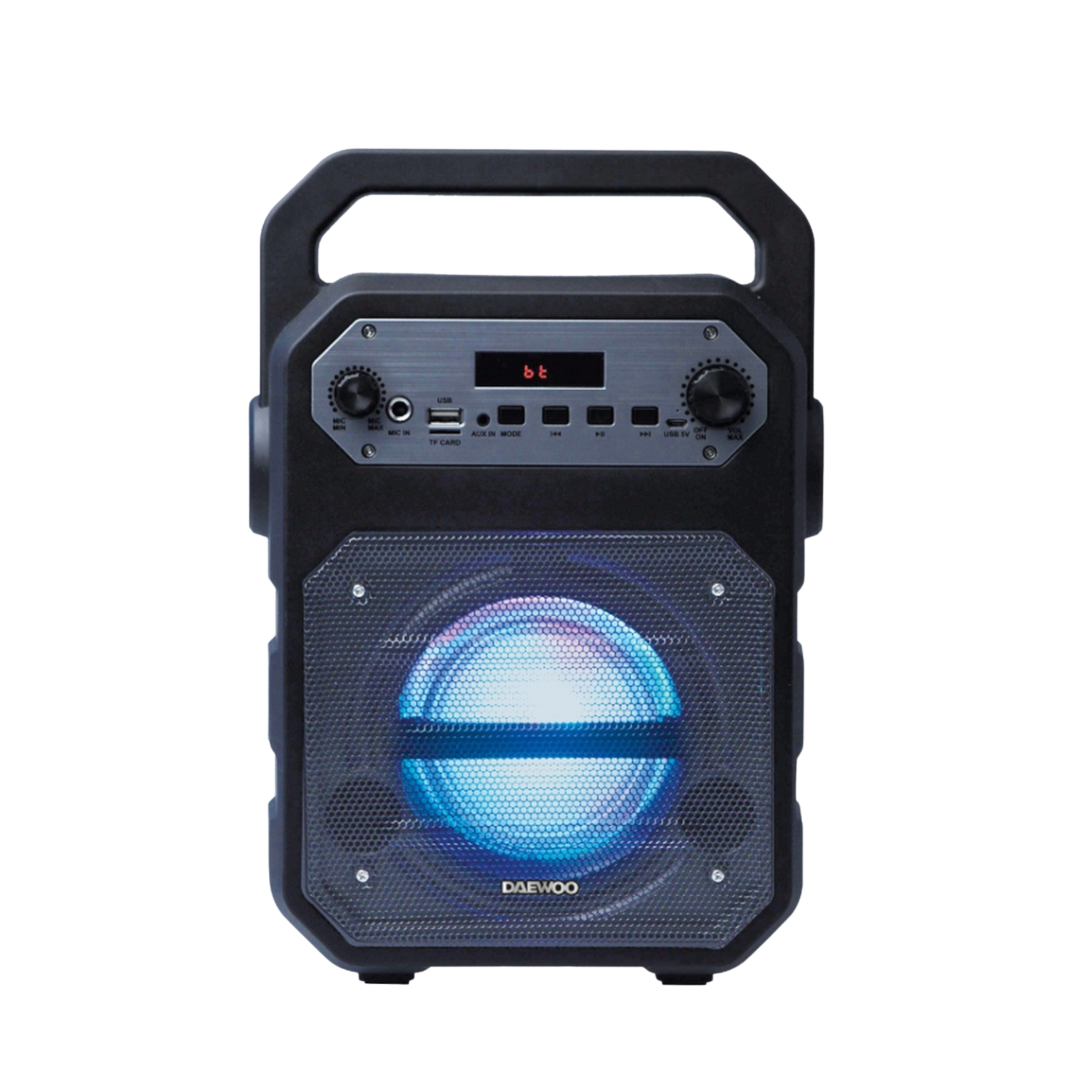 Altavoz Inalambrico - Daewoo Dsk-345 Black, Luces LED, Asa y ruedas, Negro