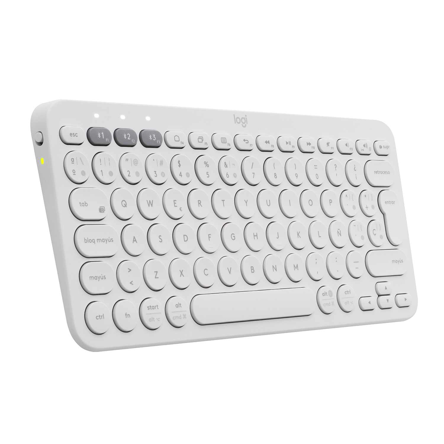 Teclado inalámbrico - Logitech K380, Bluetooth® 3.0, Hasta 10 m, QWERTY, Multidispositivo, Multisistema operativo, Blanco