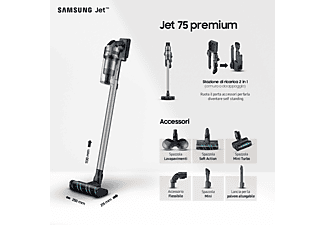 SAMSUNG Jet75 Premium VS20T7538T5 scopa elettrica senza filo, Senza sacco, 200 W