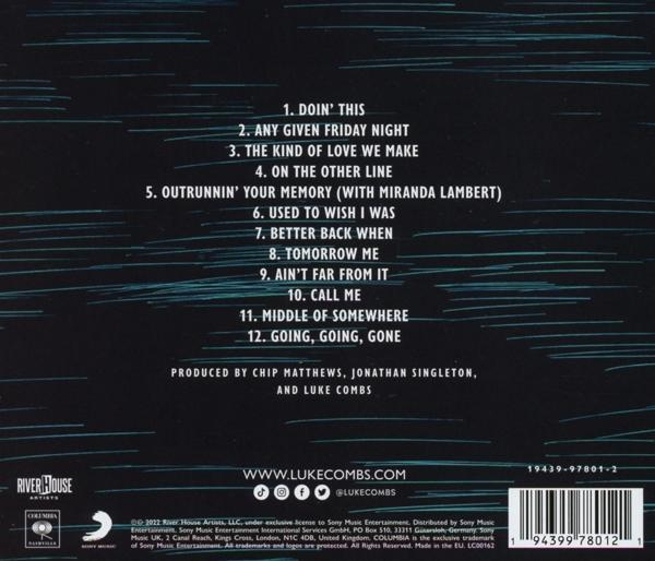 Rückseite eines Musikalbums mit Titelliste und Künstlerinformationen.