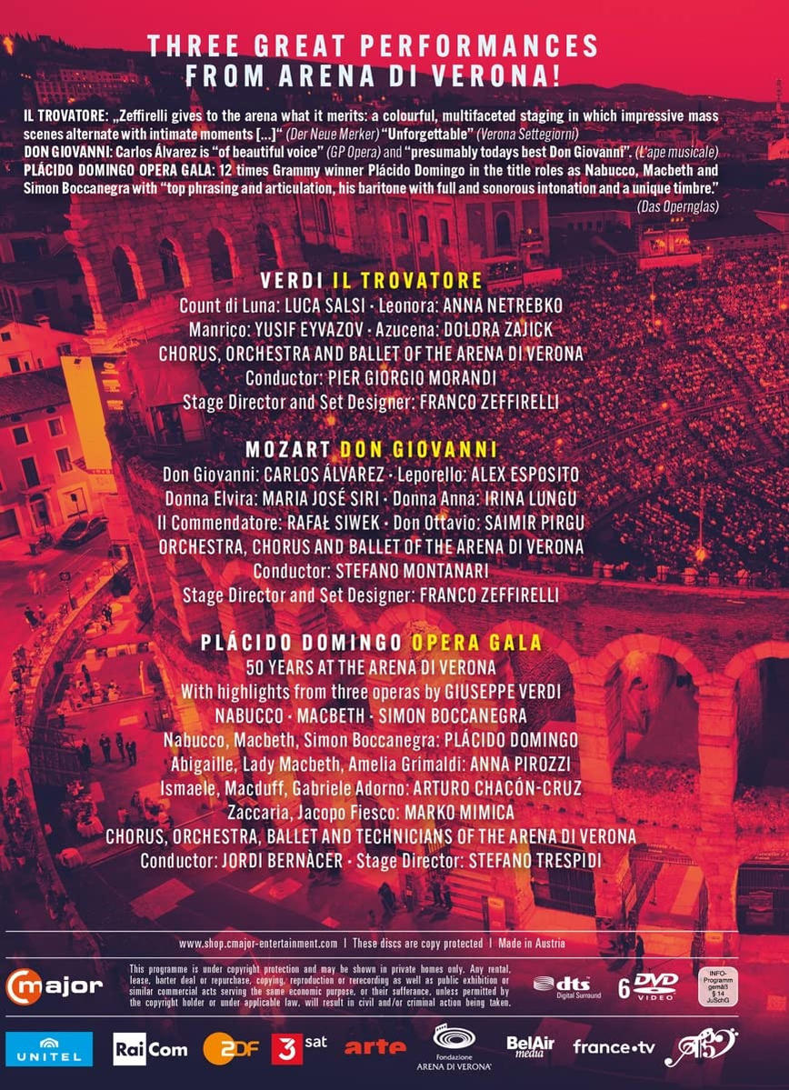 Arena Di Verona - Three Great Performances DVD