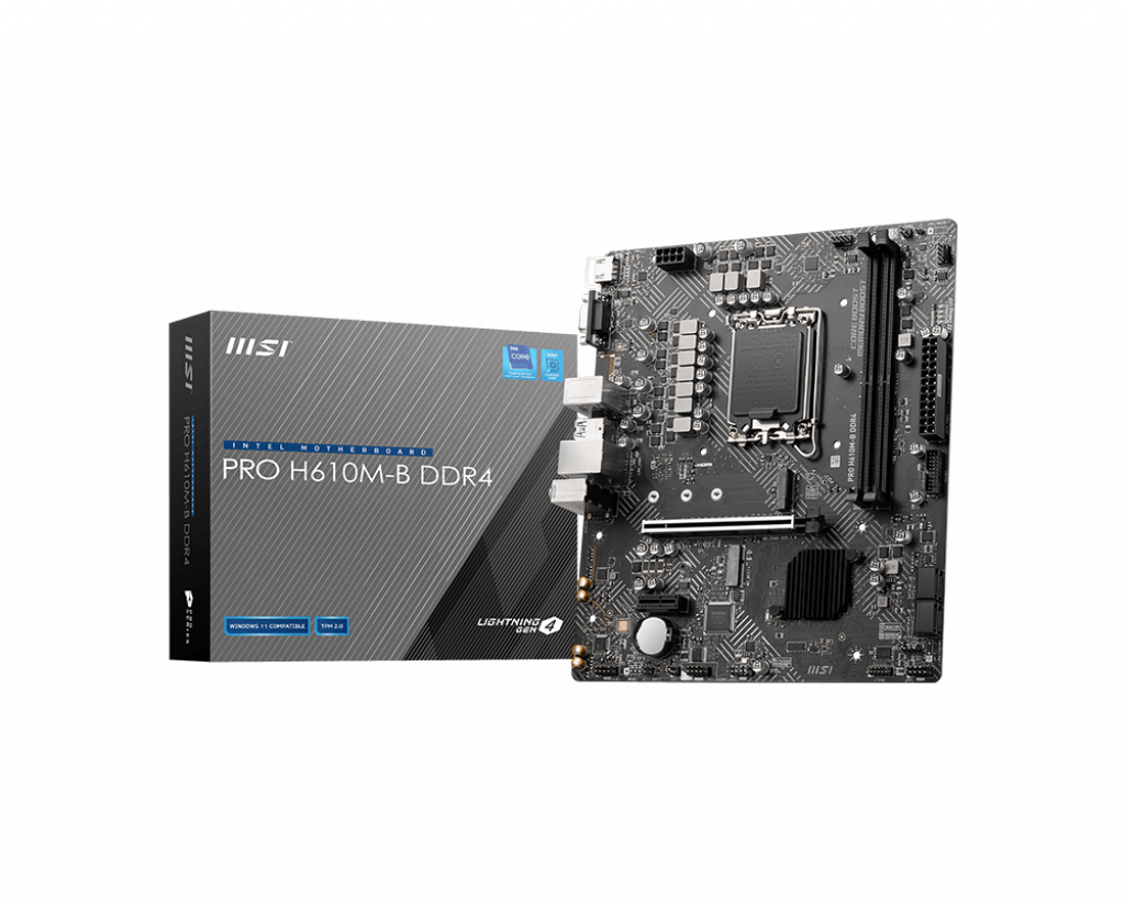 MSI Pro H610M-B DDR4 Soket 1700 DDR4 3200(OC) PCI-E Gen 4 ,M.2 USB3.2 1x 1G LAN mATX Anakart