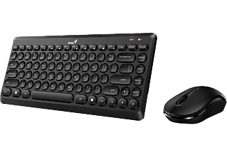GENIUS LuxeMate Q8000 vezeték nélküli billentyűzet és egér, fekete, Magyar kiosztás (31340013404)