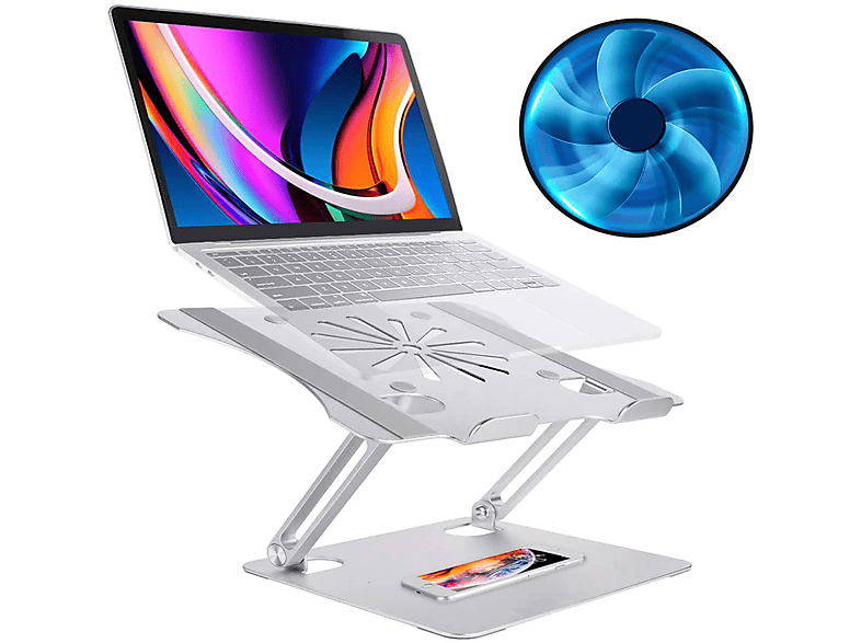 DAYTONA DYT804 Taşınabilir USB Fanlı Alüminyum Laptop Standı Gümüş_1