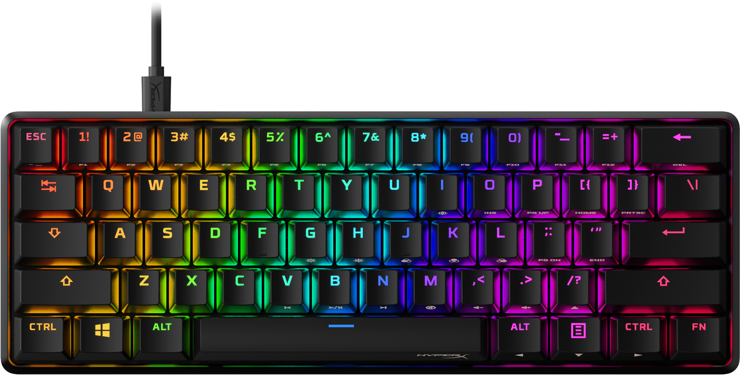 Hyperx Alloy Origins 60 - Mechanisch Gaming Toetsenbord Ultra Compact Pbt Toetsen Rgb Led Verlichting Us Qwerty Aqua