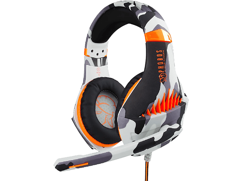 Auriculares gaming - FR-TEC Phobos Winter Warrior, De diadema, Con cable, Multiplataforma, Micrófono, Camo