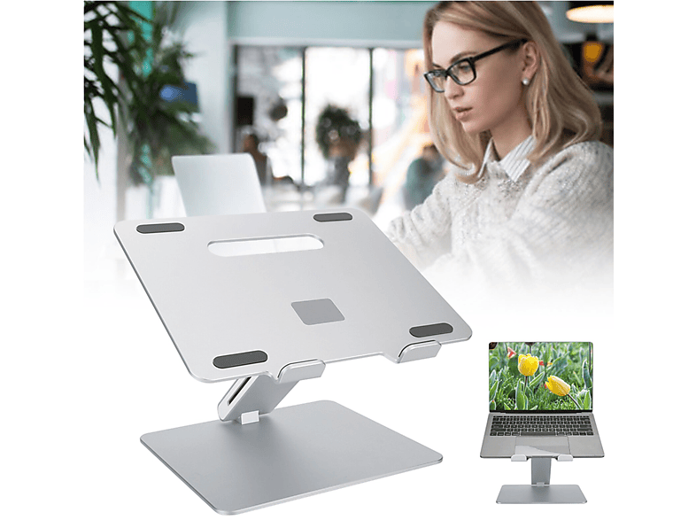 DAYTONA DYT803 Ayarlanabilir Taşınabiilir Aluminyum Laptop Standı Gümüş_3