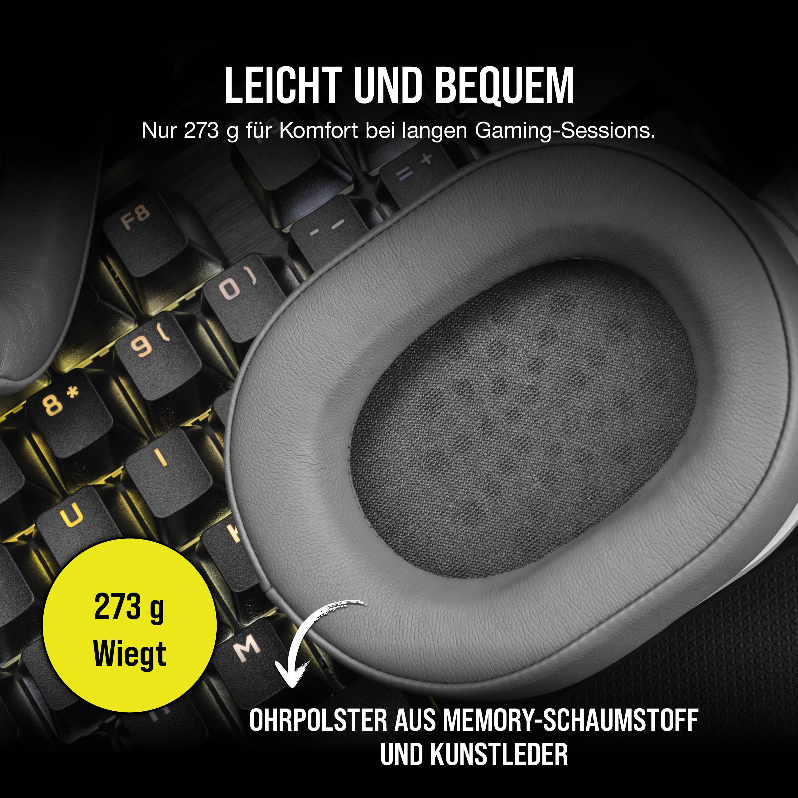 Headset Weiß HS55 Over-ear Surround, CORSAIR Gaming