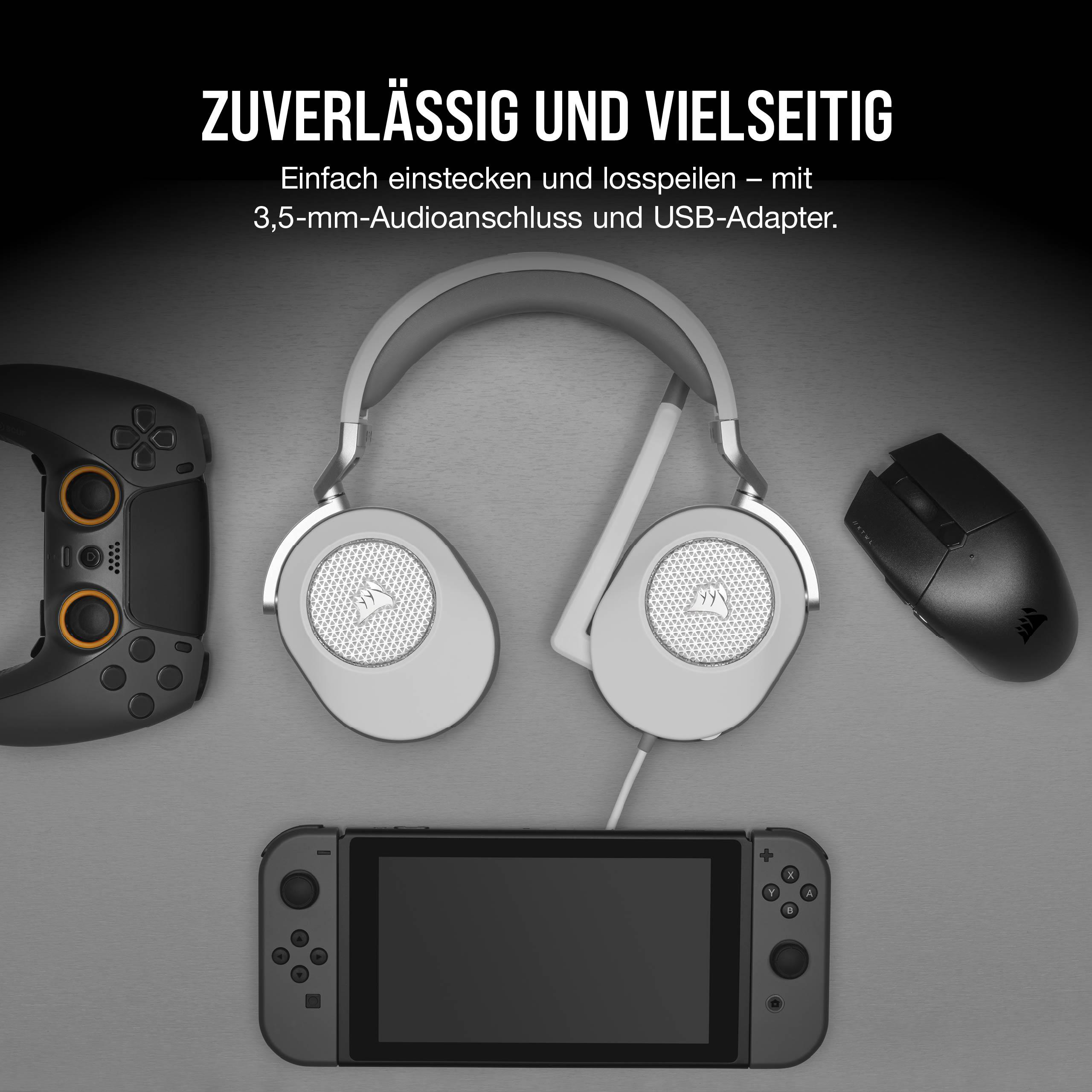 Gaming Surround, CORSAIR HS65 Over-ear Headset Weiß