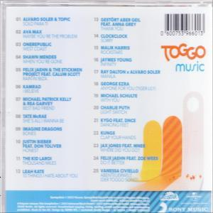 CD-Cover mit Titelliste und Toggo Music Logo.