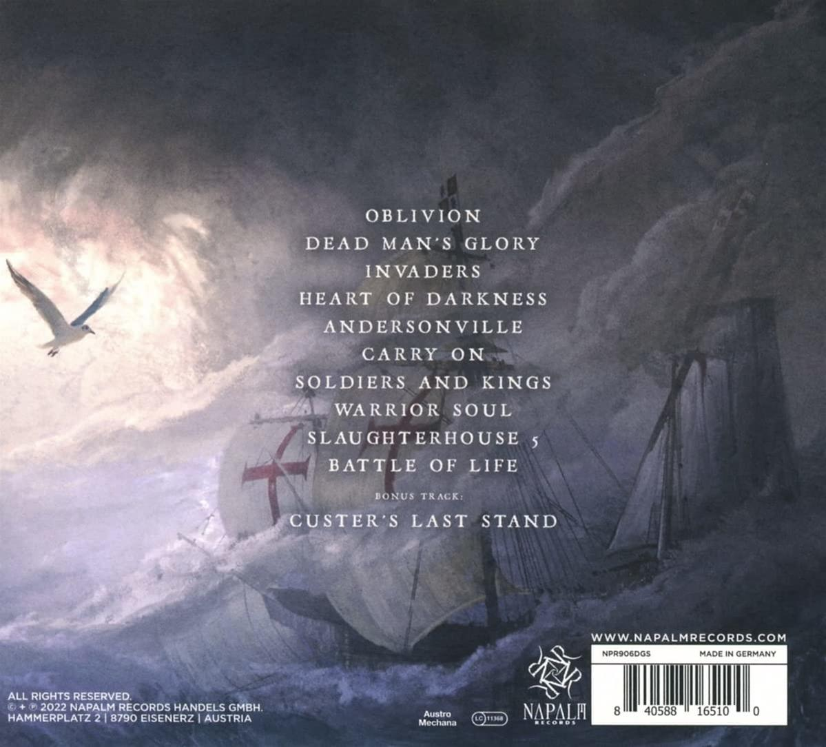 Albumcover mit Schiff auf rauer See. Songtitel und Künstlerinfo sind aufgelistet. Napalm Records.