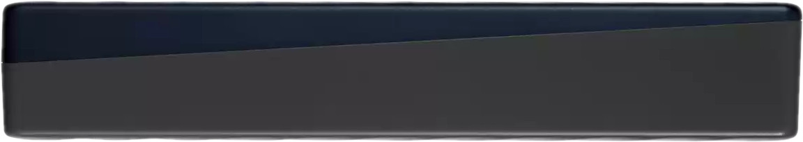 A black and dark gray device. A flat rectangular shape with a beveled edge.