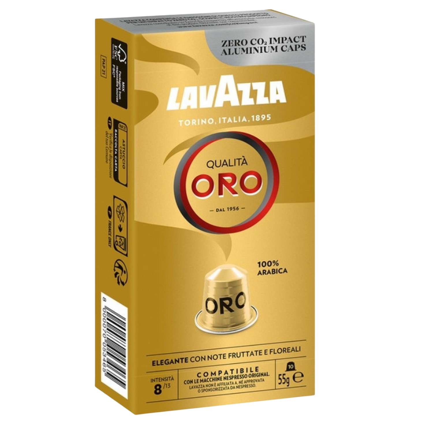 Cápsulas monodosis - Lavazza Qualitá Oro, 10 cápsulas, Compatibles con el sistema Nespresso, Oro