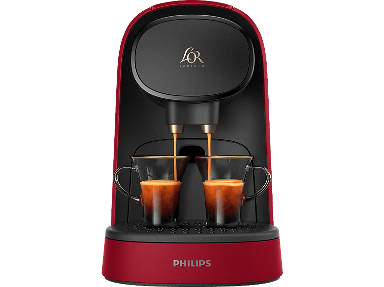 Cafetera de cápsulas | Philips L'Or LM8012, 1450 W, 1 l, 19 bar, De 6 a 10 tazas, Rojo 50 cápsulas