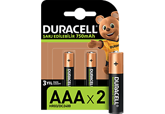 DURACELL 2'li AAA 750 mAh Şarj Edilebilir Pil