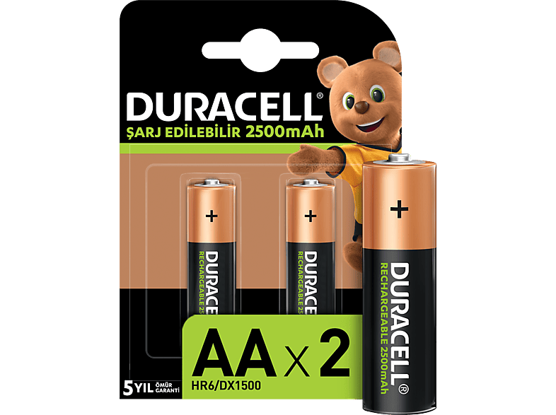 DURACELL 2'li AA 2500 mAh Şarj Edilebilir Pil