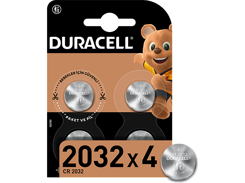 DURACELL 2032 4'lü Paket Düğme Pil