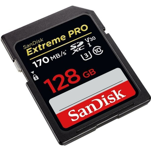 SANDISK Extreme PRO 128GB SDXC Memory Card up to 170MB/s, UHS-I, Class 10, U3, V30 Hafıza Kartı
