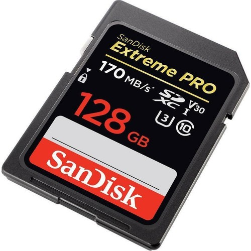 SANDISK Extreme PRO 128GB SDXC Memory Card up to 170MB/s, UHS-I, Class 10, U3, V30 Hafıza Kartı