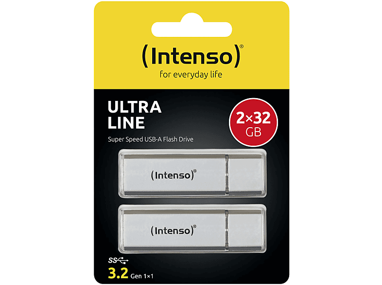 Thumbnail - INTENSO Ultra Line Doppelpack USB-Stick, 32 GB, 70 MB/s, Silber