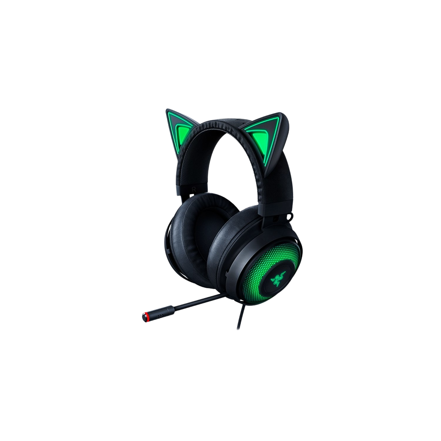 Auriculares gaming - Razer Kraken Kitty Edition, Micrñofono, Iluminación RGB reactiva, Cancelación Activa de ruido, Negro