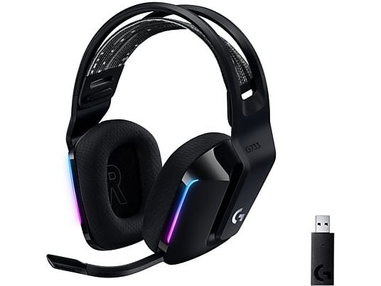 Auriculares gaming - Logitech G G733, Diadema, Inalámbricos, Micrófono, PC/Mac/PS, Hasta 29h de batería, 7.1 canales, 16.8 millones de colores, Negro