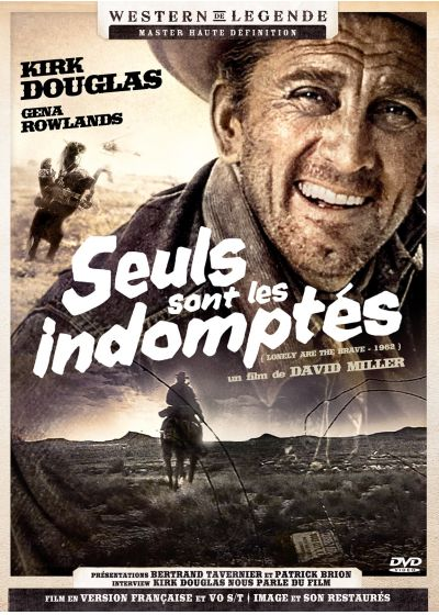 Couverture DVD de 'Lonely Are the Brave'. Kirk Douglas et Gena Rowlands y sont présentés.