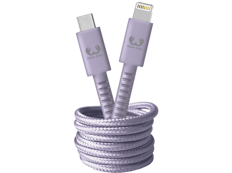 Fresh N Rebel Usb-c / Lightning-kabel 2 M Dreamy Lilac (2clc200dl)