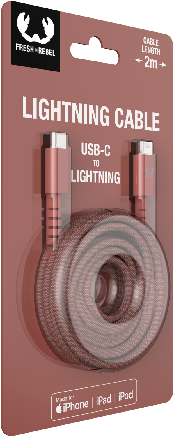 FRESH N REBEL Câble USB-C / Lightning 2 m Safari Red (2CLC200SR)