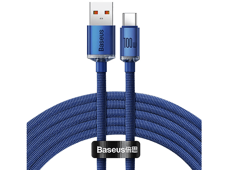 Baseus Crystal Shine 100W 1.2m Type-C Kablo Mavi