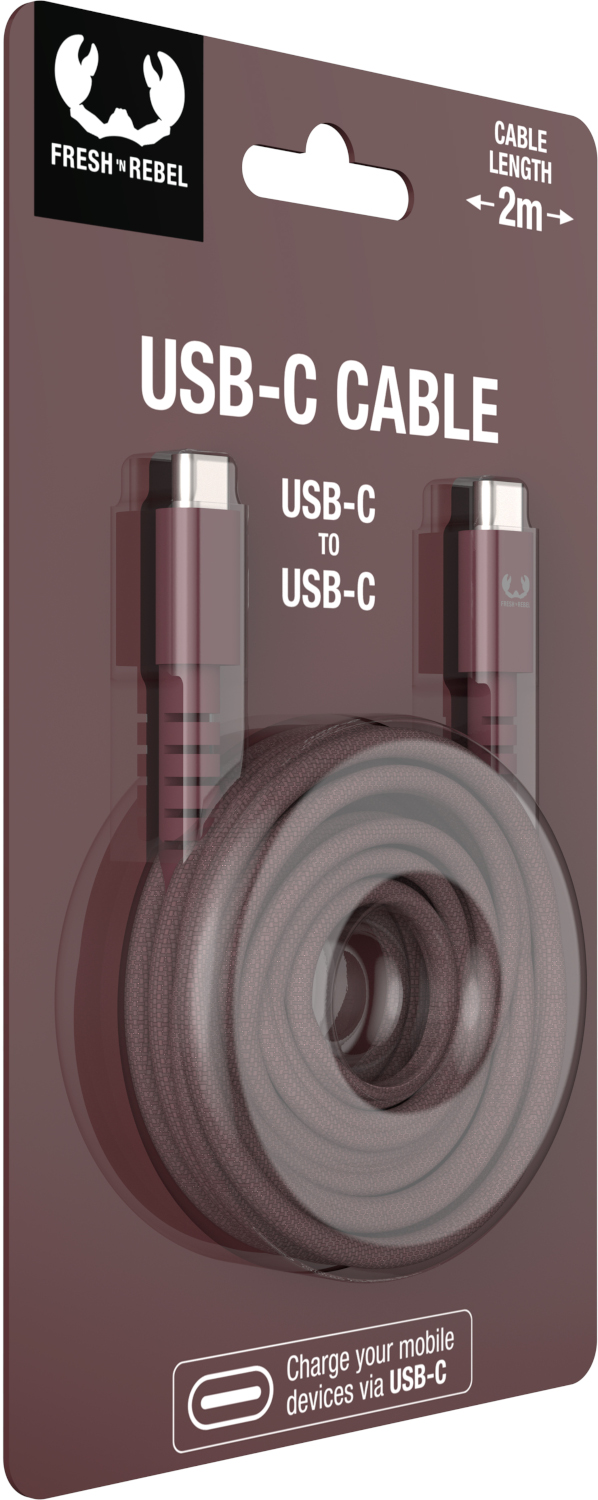 FRESH N REBEL Câble USB-C 2 m Deep Mauve (2CCC200DM)