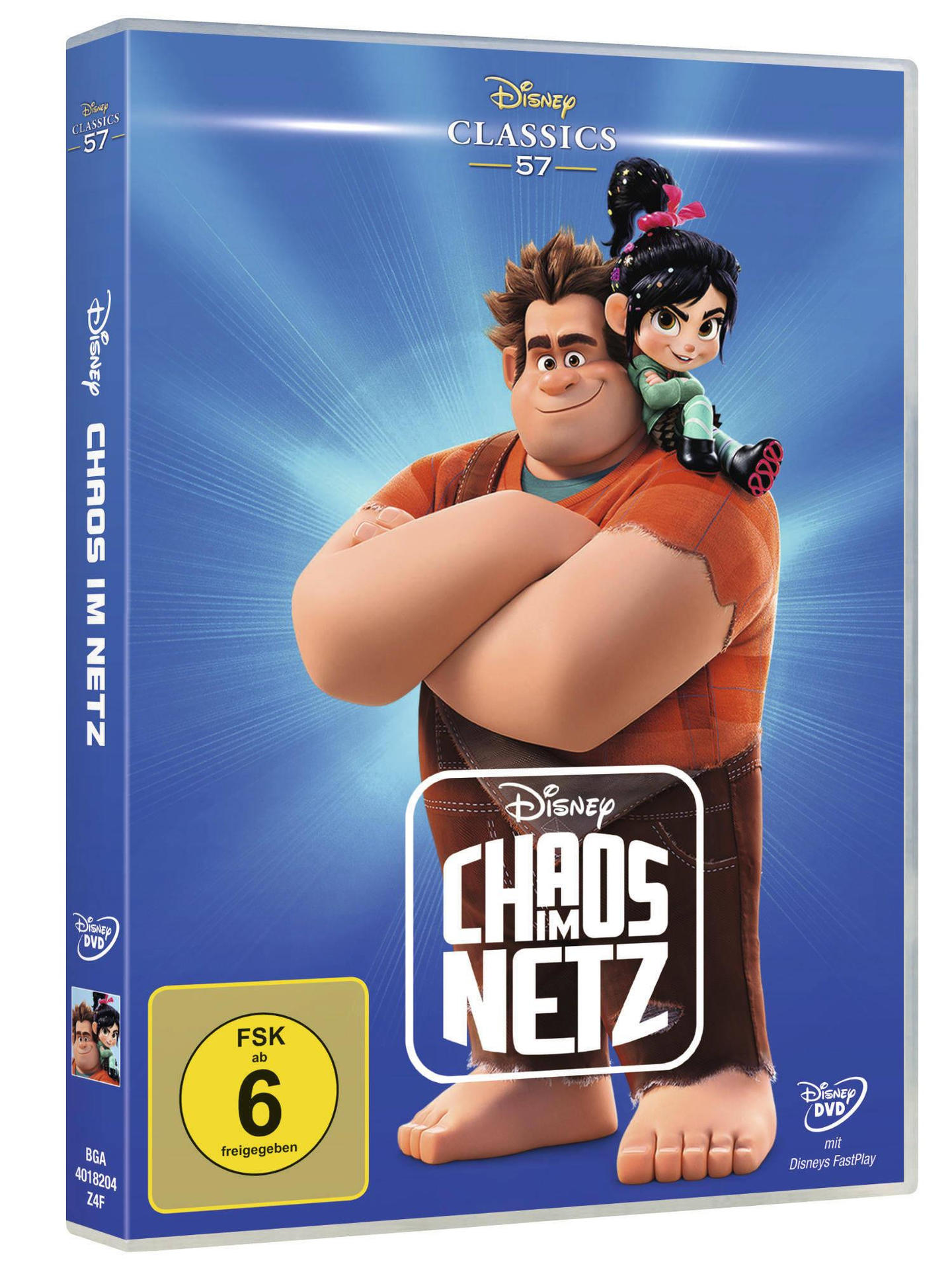 Eine DVD-Hülle mit Ralph und Vanellope. Der Titel lautet Chaos im Netz.