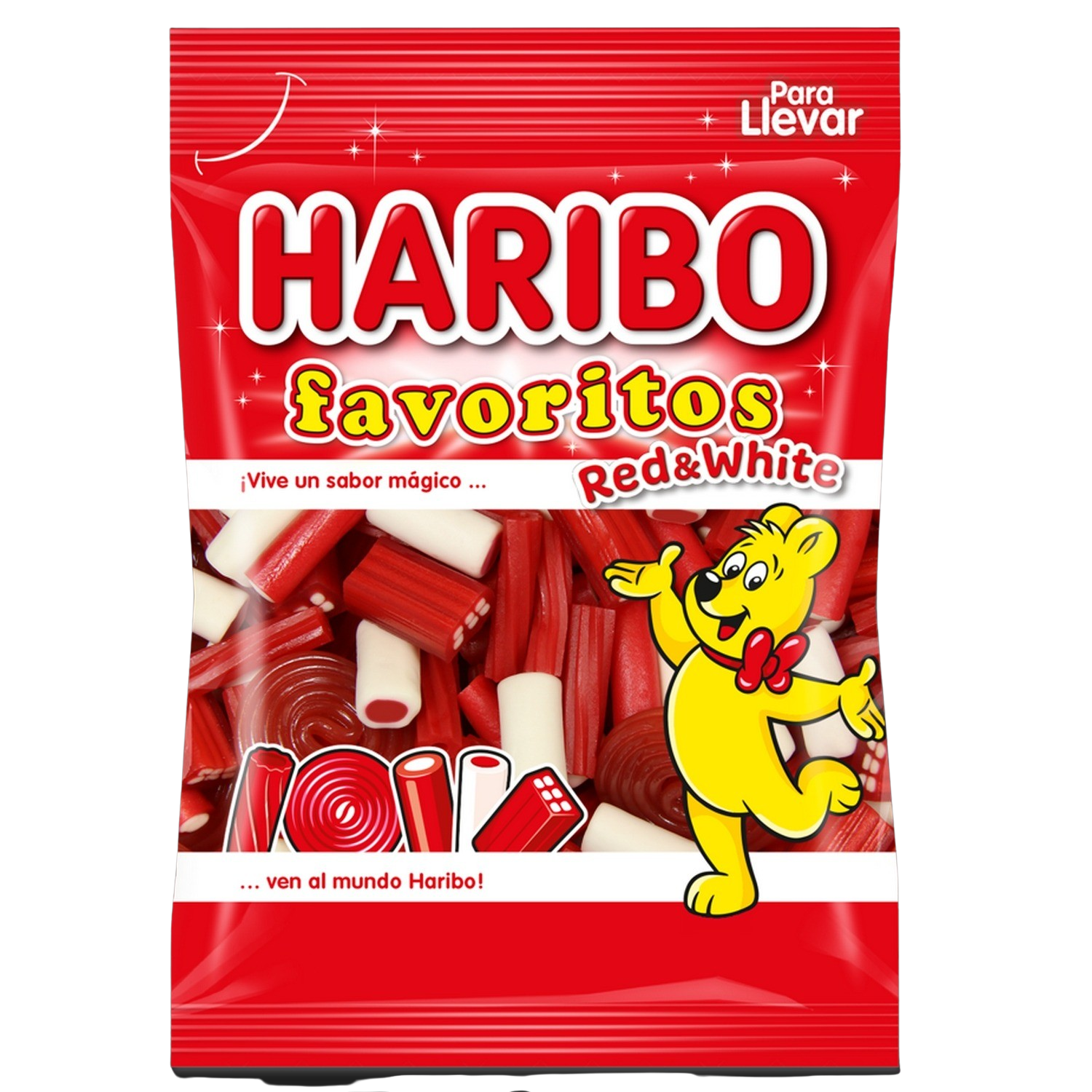 Gominolas - Haribo 000500 Favoritos Red&White, Con sabor a Fresa y Fresa-Nata, 1x 0.15 kg, Rojo/Blanco