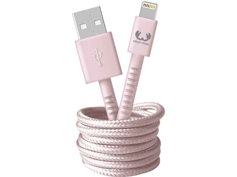 Fresh N Rebel Câble Usb-a Lightning 2 M Smokey Pink (2ulc200sp)