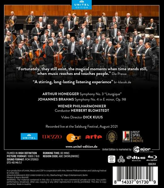 Herbert/wiener Philharmoniker Blomstedt - Sinfonie 3 Liturgique/Sinfonie 4  - (Blu-ray)