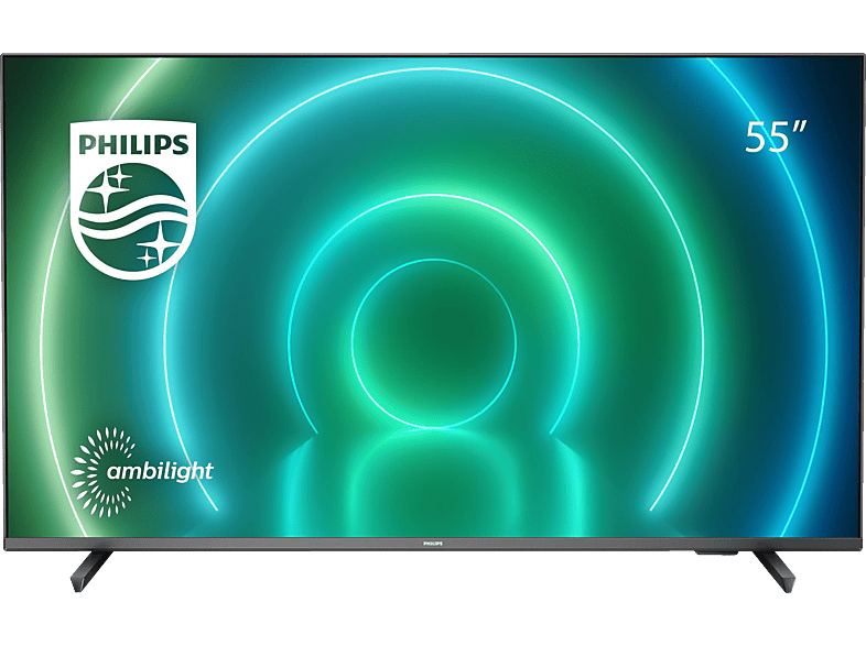 PHILIPS (Flat, Zoll LED / | 10 SMART Ambilight, LED 55PUS7906/12 139 (Q)) MediaMarkt TV TV, 4K, UHD TV TV™ Android 55 cm,