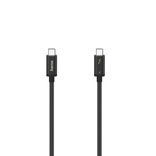 Cable USB - Hama Thunderbolt 4 Slimline, Compatible con gafas Oculus, 2.5 mm, Negro