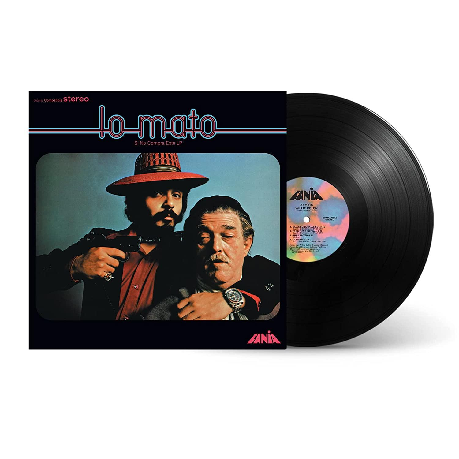 Vinyl-Schallplattenhülle mit Mann mit Waffe und anderem Mann.
