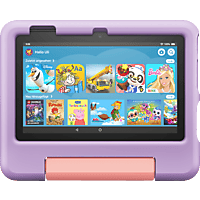 AMAZON Fire 7 Kids (2022), Tablet, 16 GB, 7 Zoll, Schwarz, Lila