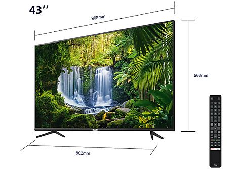 TV LED 43" - TCL 43P618, 4K HDR, UHD Android TV 9.0, Micro Dimming Pro, HDR, Dolby Audio, HDR 10, Negro
