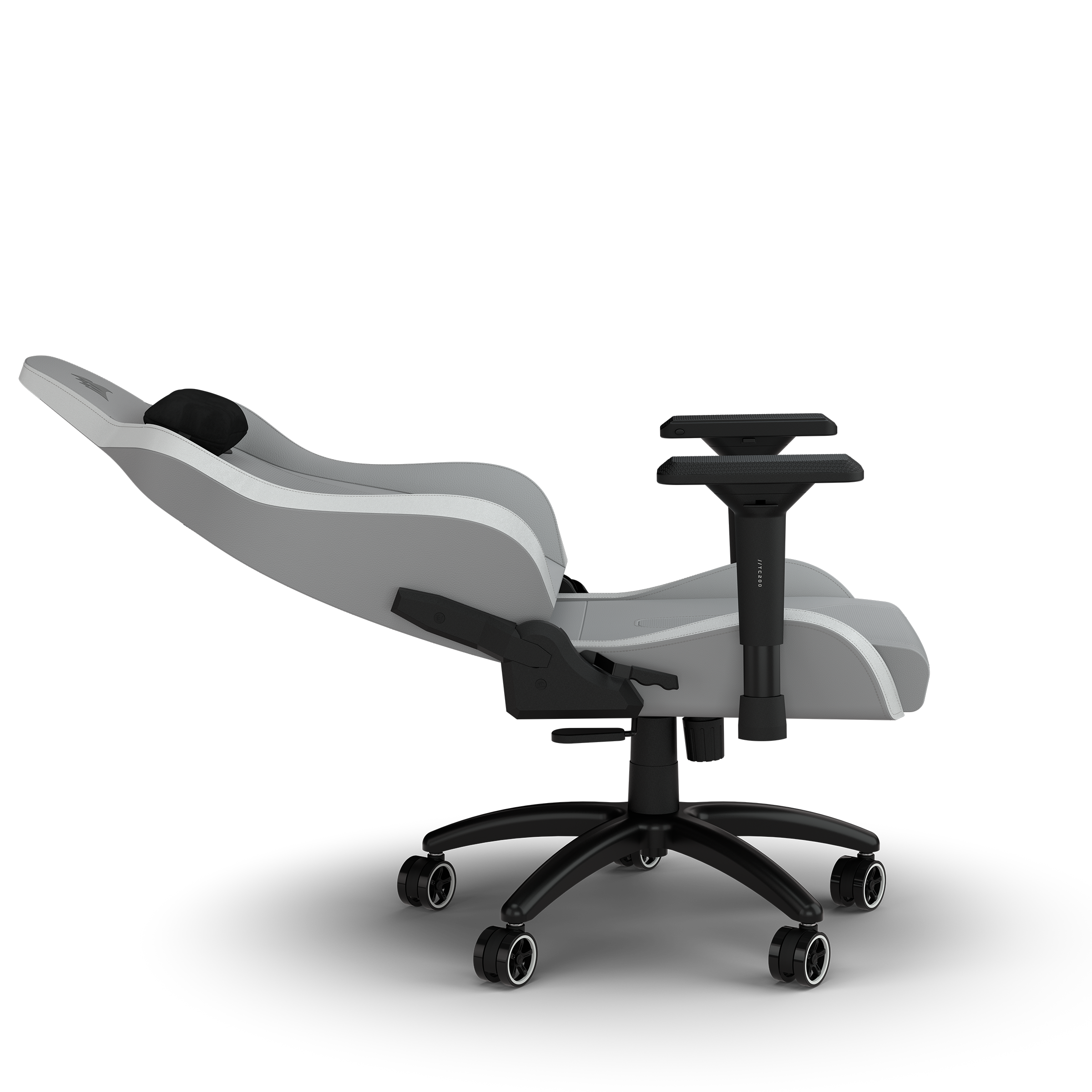 – TC200 Stuhl, CORSAIR Standard Fit, Hellgrau/Weiß Hellgrau/Weiß aus Gaming Kunstleder Gaming-Stuhl