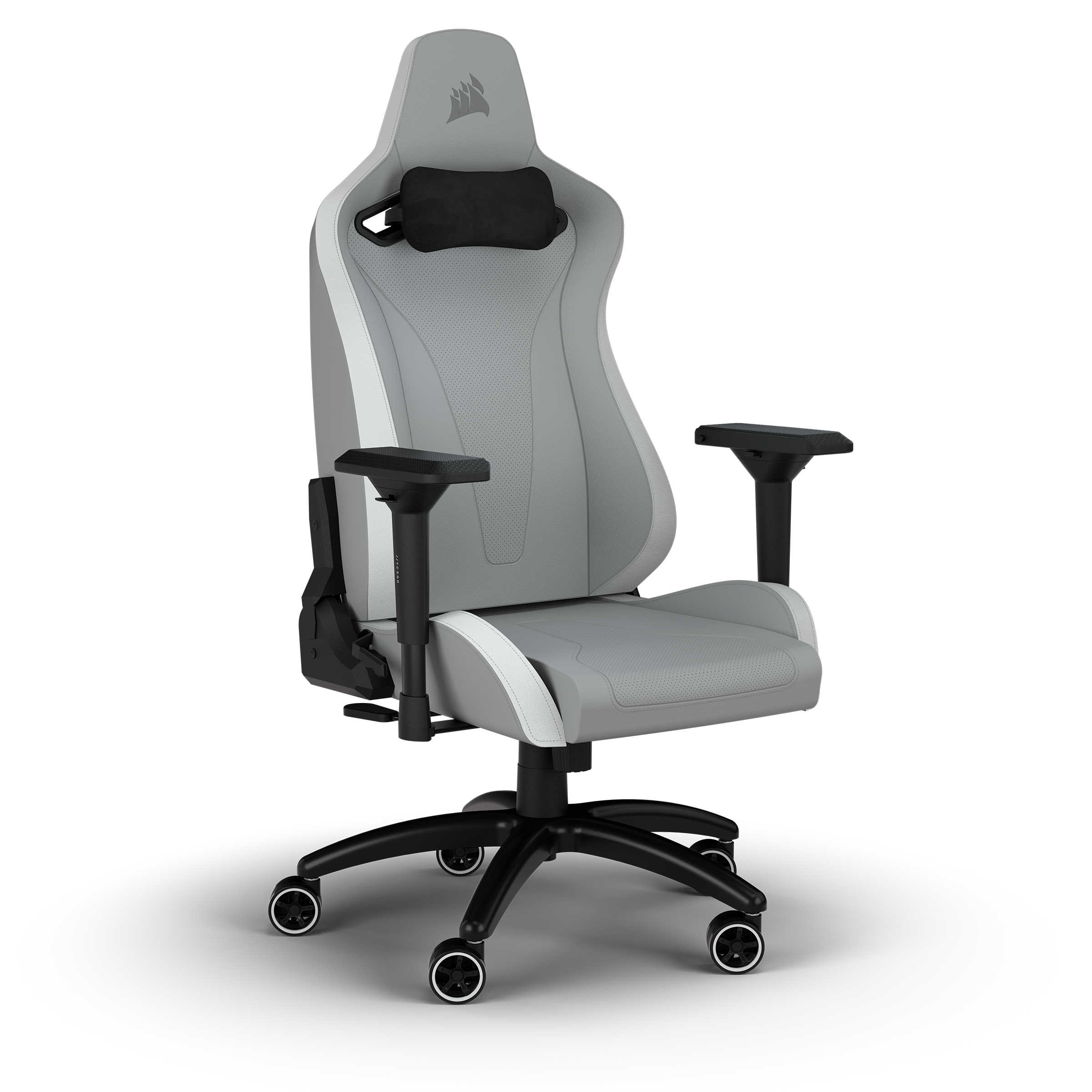 CORSAIR TC200 Gaming-Stuhl aus Kunstleder Fit, – Hellgrau/Weiß Standard Hellgrau/Weiß Gaming Stuhl