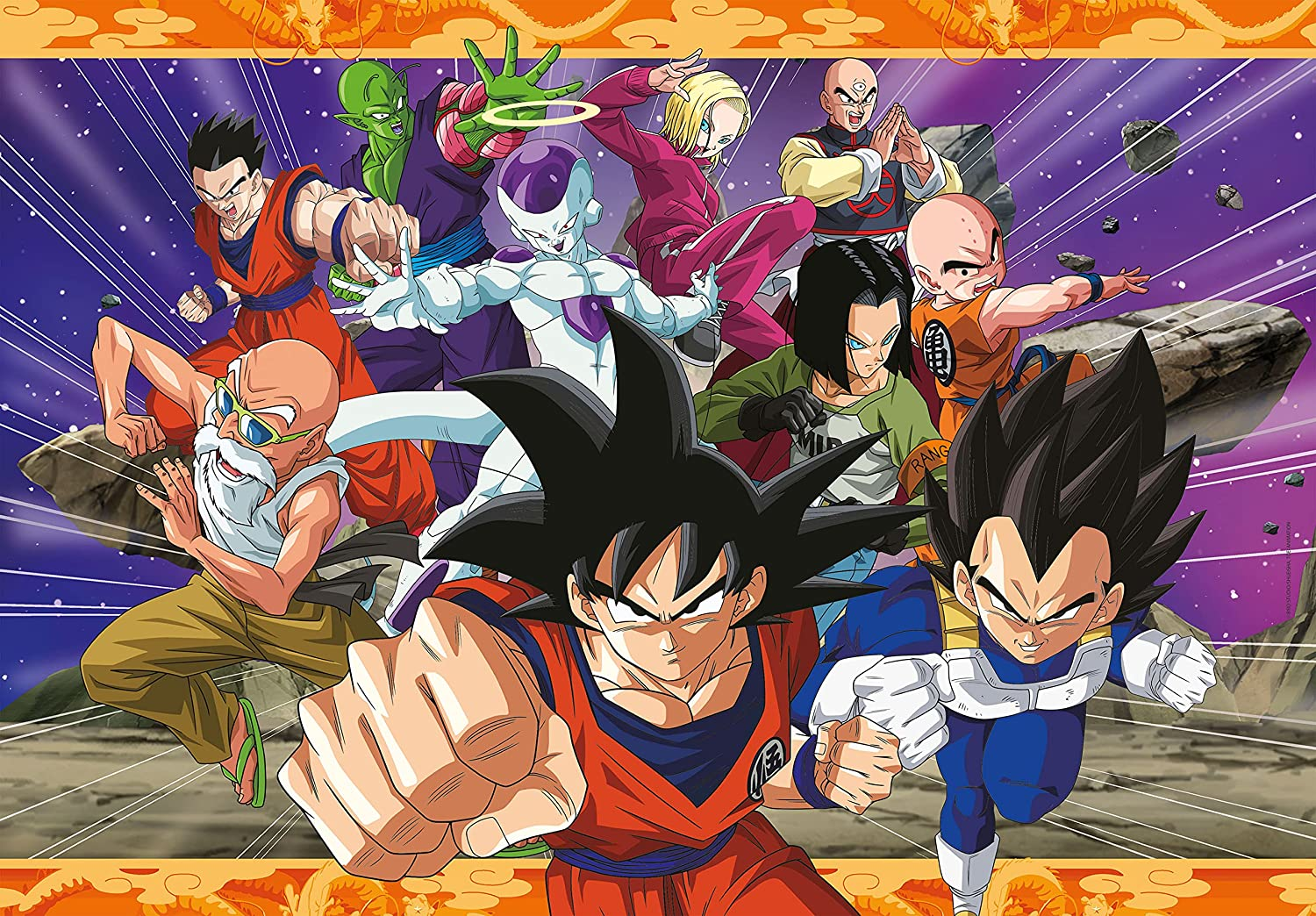 CLEMENTONI Dragon Ball - Happy Color Double Face - puzzle (Multicolore)