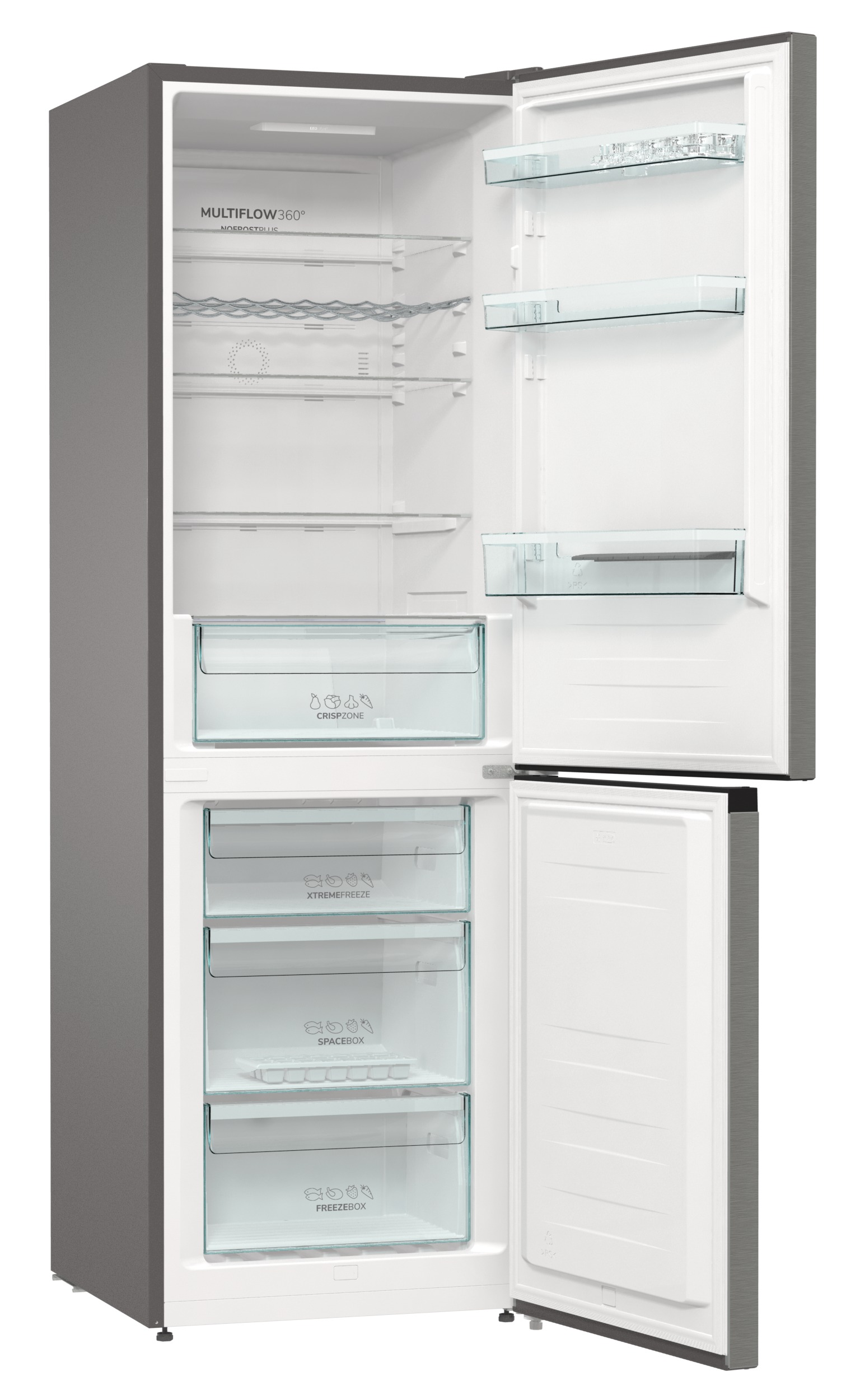 GORENJE NRK61CAXL4 Kühlgefrierkombination (C, 326 l, 1850 mm hoch, Grey metallic textured)